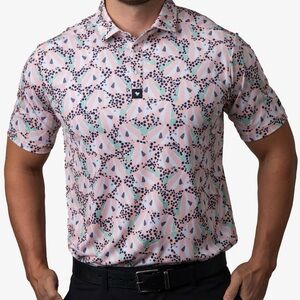 Bad Birdie Men's Ocean 72 Golf Polo Shirt EUC Size Medium